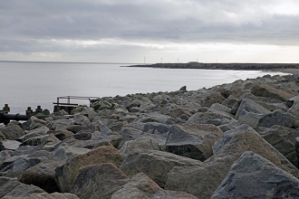 sea defence wall power station